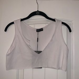Pretty little thing white crop top